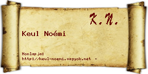 Keul Noémi névjegykártya